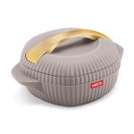 MILTON Plastic Oyster 1500 PU Insulated Casserole, 1275 ml, Taupe, BPA Free, Food Grade, Hot and Cold, Easy to Carry, Easy to Store, Chapati, Roti, Curd Maker