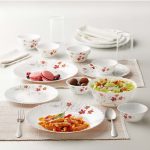 Larah by Borosil Pack of 13 Opalware ROSALIE Dinner Set(Orange, Red, Grey, Microwave Safe)