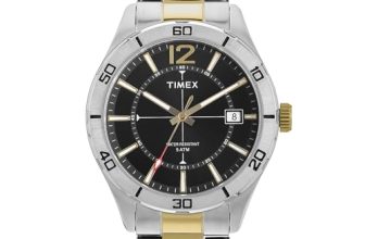 TIMEX Analog Watch for Men with Black Dial & Multicolor Stainless Steel Bracelet Band – Water Resistant Men’s Wrist Watches -TWEG295SMU07