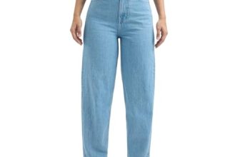 Women Blue Barrel Fit High Rise Jeans