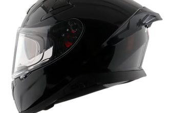 Axor Apex Solid ISI ECE DOT Certified Glossy Black Full Face Dual Visor Helmet for Men and Women with Pinlock Fitted Outer Clear Visor and Inner Smoke Sun Visor Black(L)