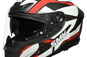 SMK Typhoon Azonix ISI, DOT & ECE 06 Certified Helmet with Dual Visor MATT Black & White – S