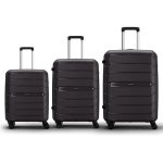Aristocrat Liberty 8 Wheel Set of 3 Large Size (Check-in), Medium Size (Check-in) & Cabin (Small Size) Hard Case Trolley Bags, Lightweight Polypropylene Luggage, 3-Yr Global Warranty, Saddle Brown
