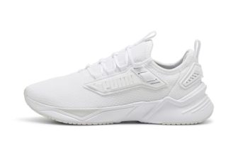 PUMA | Retaliate 3 Running Shoes | White-Feather Gray-Black | 4UK