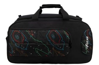 F Gear Enduro Topo Black 32L Travel Duffle Bag with Spacious Main Compartment, Front Pocket & Wet Pocket, Adjustable Shoulder Strap, Lightweight and Durable, Easy Carry Handles for Men & Women