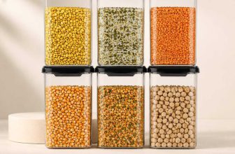 Sentricus Plastic Grocery Container  – 1100 ml(Pack of 6, Black)