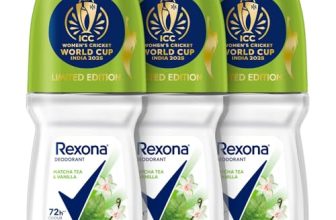 Rexona Matcha Tea & Vanilla Antiperspirant Roll-On | for Women | 72H Odour Protection | Limited Edition Pack – ICC Women’s Cricket World Cup India 2025 |50 ML (Pack of 3)