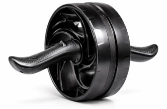 Amazon Basics Ab Roller with Non-Slip Handles | Wheel Exercise Equipment for Core Strengthening | Compact & Portable | for Men and Women | Black | 34 x 45.6 x 16.3 cm