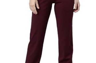 GO COLORS Women Solid Wine Mid Rise Relaxed Fit Track Pant