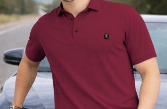 VeBNoR Solid Men Polo Neck Maroon T-Shirt