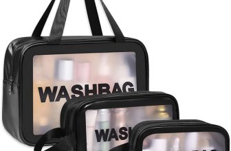 MYSASHOP Travel Wash Bag Pouch | 3 Size Washbag Set for Makeup, Toiletries & More(Black)