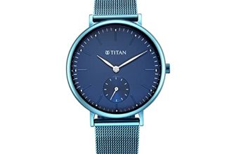 Titan Slimline Blue Dial Analog Stainless Steel Strap Watch for Women-NS95142QM01