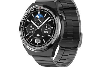 French Connection Beam Smart Watch with Its 1.39″ Full-Touch Screen and 360 * 360 Resolution Round Display with 3 Straps Fcsw05-2, Black