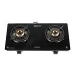 Havells GEOSLIM Gas stove |2 Heavy Duty Forged Brass Burner|6 mm Toughened Glass|Premium Valves|Removable Drip Tray|Soft Touch Knobs|5 year Warranty on Burners, Glass & Valves by Havells (Black)