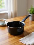 Modern Essentials Black Non stick Tadka/ Saucepan / Sauce pan / Milk pan / Tea Pan / Tea maker Sauce Pan 17 cm diameter 1.4 L capacity(Cast Iron, Non-stick, Induction Bottom)