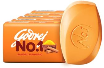 Godrej No. 1 Sandal & Turmeric – Pack of 5 (100g each) | Soaps For Bath | Long-Lasting Fragrance