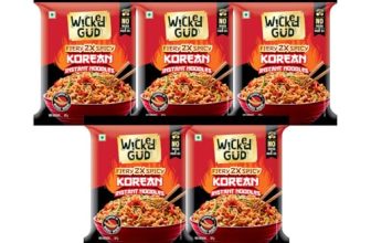 WickedGud Korean Instant Noodles | Fiery 2X Spicy | Whole Wheat | No Palm Oil | 67 g Each (Pack of 5)