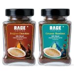 Rage Coffee Silk Blend Instant Coffee | Belgian Chocolate & Creamy Hazelnut Silk Blend Flavoured Coffee 60 GMs Each | Premium, Bold & Smooth | Pack of 2