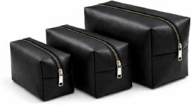 CLASSECRAFTS Luxury Travel Organizer Pouch Set of 3 Multi-Size Kit for Men & Women(Black)