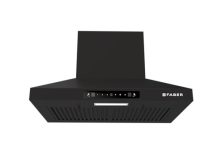 Faber Pluto 60 cm 1000 m³/hr Wall Mounted Kitchen Chimney | Baffle Filter | Touch Control | LED Lights | 1 Year Comprehensive Warranty and 12 Years on Motor | Black | HOOD PLUTO SENSOR TC BF BK IN 60