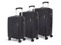 KAMILIANT by American Tourister Savvy|Trolley Bag Set of 3 (55+70+80 cms) for Travel| Hard Case Polypropylene (PP) Suitcase|360° 8-Wheel Spinner Luggage Trolley|Combination Lock|Black