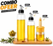 KitchEra Exim 1000 ml Cooking Oil Dispenser Set(Pack of 3)
