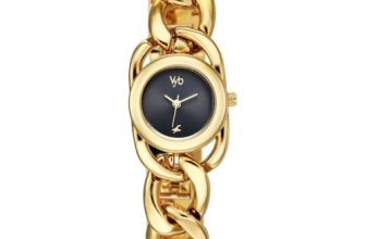 Fastrack Vyb Diva with Quartz Analog Black Dial Gold Alloy Strap Watch for Women – FV60150YM01W