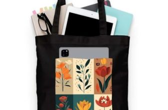 ZORI Black Tote Bag With Pocket Printed Designed Canvas Tote Bags For Women large capacity,Tote bag For Shopping, College, Travel, More Canvas Handbag For Unisex Bag (Flower art)