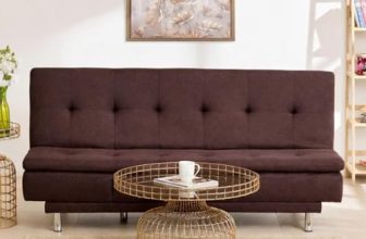 Da URBAN® 3 Seater Sofa for Living Room, Couch Sofa for Living Room (Velvet & Leatherette Brown)