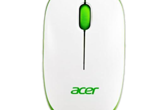 Acer Flow Ambidextrous Optical Mouse Wireless Mouse, White/Green(2.4GHz Wireless, White, Green)