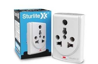 Sturlite Konvert Multiplug| 6-16 Amp| 2-Pin & 3-Pin Socket| Universal AC Travel Adapter| Premium Polycarbonate Body Socket| Compact Converter Plug for Travel, Home & Office Use – Pack of 1