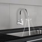 Delta Faucet Wall Mount Cold Only Kitchen Faucet I 10 Year Warranty I Korby Single Handle Multi-Function Kitchen Sink Tap I 360° Swivel Spout I Durable Kitchen Tap I Chrome – 44405