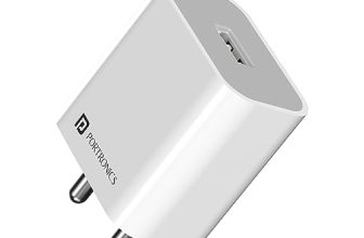 Portronics Adapto 12 2.4A 12W Fast Wall Charger for iPhone 11/Xs/XS Max/XR/X/8/7/6/Plus, iPad Pro/Air 2/Mini 3/Mini 4, Samsung S4/S5, and More(White)
