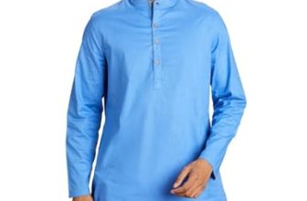 Amazon Brand – Symbol Men’s Cotton Kurta (SYMETHLKUR-1_Blue_Medium)
