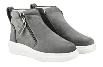 Shoetopia girls BT-630 Grey Ankle Boot – 7 UK (Girls-BT-630-Grey)-EU40