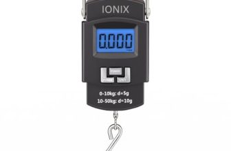 IONIX Weight Machine for Luggage, Wait Machine, Luggage Wighing Scale, Digital Weighing Scale, Bag Weighing Scale for Luggage, Electronic Portable Fishing Hook Type Digital LED Screen, 50 kg (Black)