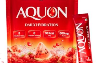 AQUON Electrolyte Hydration Drink Mix, Strawberry Watermelon, 24 Sachets