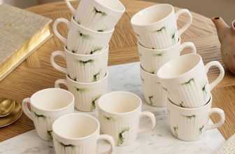 GALAXYCERAMICS Pack of 12 Ceramic(White, Green, Cup)