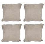 House of Quirk Polar Fleece Fabric Cushion Cover with Zipper Pack of 4 (Khaki, 45 x 45 cm)
