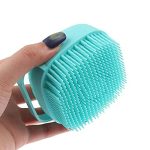 E-COSMOS Multi-Colors Silicone Bath Body Brush Shower Scrubber, Mud & Dirt Remover with Shower Gel Dispenser Soft Massager Kitchen Tool with Non-toxic Brushes (Random Colors)