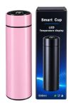 Smart Cup LED Temperature Display Water Bottle – 500 ml | Pink Colour | Double-Wall Stainless Steel Vacuum Bottle | Digital Touch-Lid Temp Screen | Hot & Cold Insulation | Gift & Daily Use