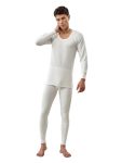 Lux Inferno Men’s Round Neck Thermal Set | Full Sleeves | Regular Fit | Pack of 1 White
