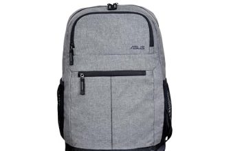 ASUS AP1601 Laptop Backpack for Up to 16-Inch Laptops, 18L Capacity, Water-Repellent Polyester,Dedicated Laptop Compartment,Multiple Organizer Pockets,Luggage Strap, Grey, for College, Office & Travel