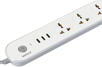 HAVELLS USB Star 5  Socket Extension Boards(White, Grey, 1.5 m)
