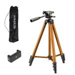 Kratos 2026 Aluminum Tripod (133 cm / 51 Inch), Adjustable Lightweight Tripod with Mobile Phone Holder Mount & Carry Bag for All Smartphones, Action Cameras and Cameras, Most Used for Shooting Videos