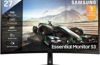 Samsung S3 Curved 68.4 cm (27 inch) Curved Full HD LED Backlit VA Panel with 1800R Curved Screen, sRGB 95%, Ports-HDMI, D-Sub, Headphone, Game Mode, EyeSaver Mode, Flicker Free, Off Timer Plus Monitor (LS27D368GAWXXL)(Response Time: 4 ms, 100 Hz Refresh Rate)