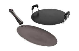 NIRLON Non-Stick Aluminium Tawa Cookware Set, 2-Pieces, Red (2.6mm_CT12_RT) Non-Stick Coated Cookware Set(PTFE (Non-stick), Aluminium, 2 – Piece)