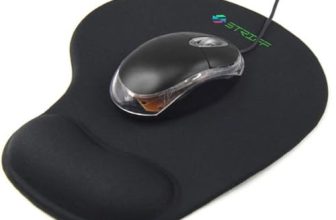STRIFF Ergonomic Mouse Pad with Gel Wrist Rest| Comfortable Wrist Support Non-Slip PU Base | Smooth Surface for Precise Tracking | Durable, Washable | Ideal for Office, Home, Laptop & Desktop | Black