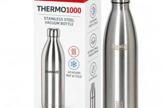 Sumeet Thermo1000 Stainless Steel Vacuum Flask 1000ml, Silver | 12-24 Hours Hot & Cold, ISI Certified, Double Walled, Leak Proof