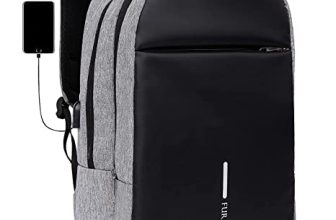 FUR JADEN Anti Theft Number Lock Backpack Bag with 15.6 Inch Laptop Compartment, USB Charging Port & Organizer Pocket for Men Women Boys Girls (Grey)